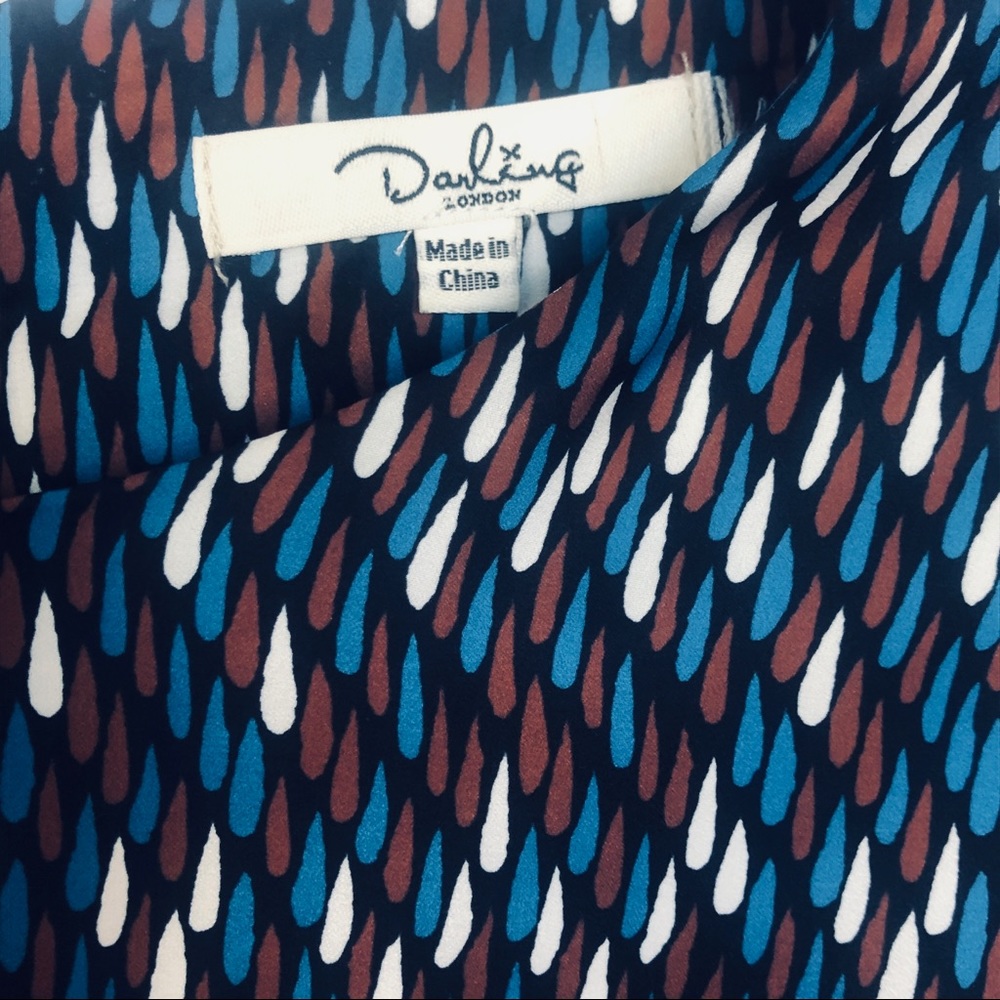 Multi-Color Pattern Satin Blouse 3/4 Sleeve XS - Picture 5 of 7